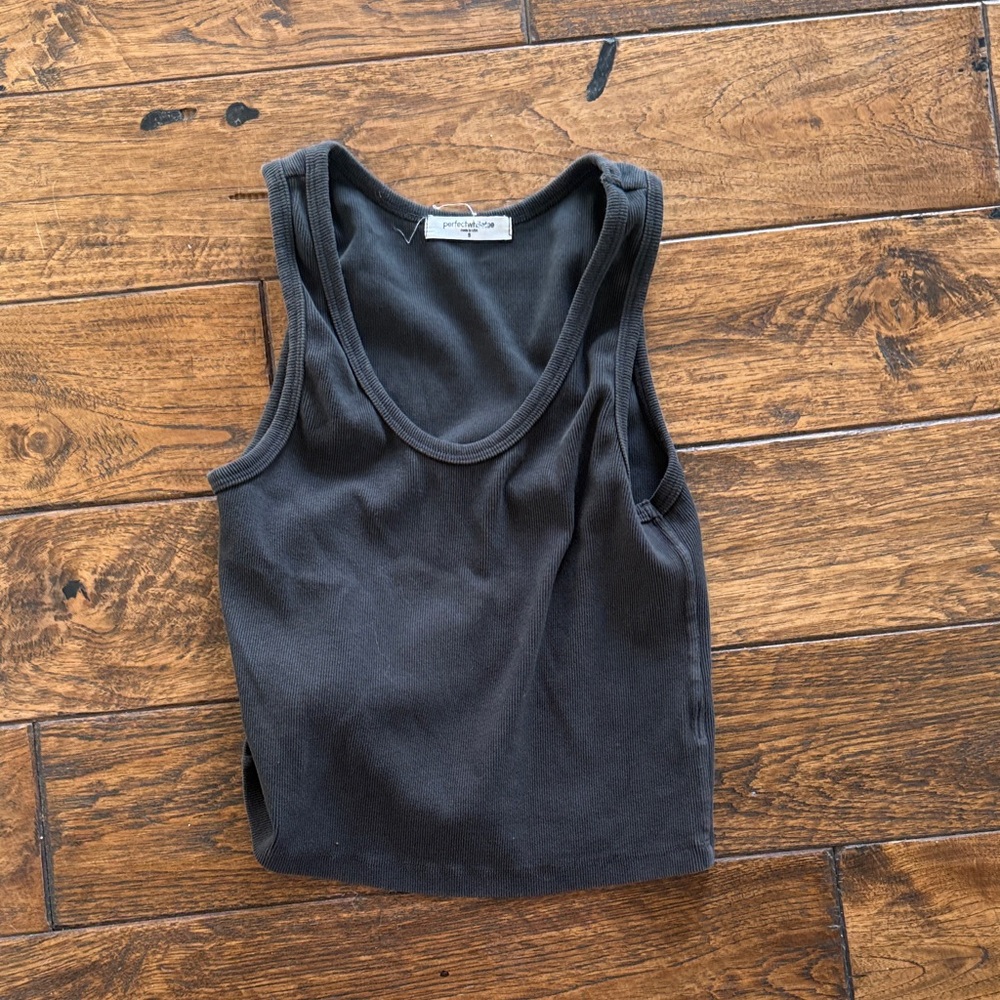 perfectwhitetee Black Tank Top